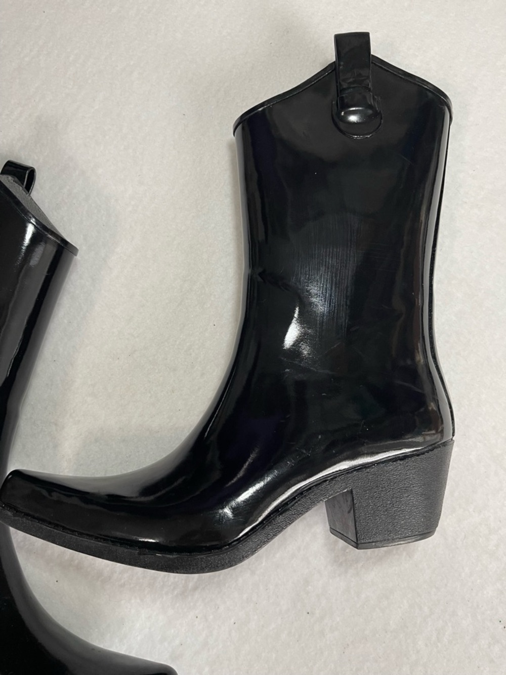 Rubber Cowboy Boots 7 black - Picture 2 of 7